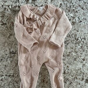 Jamie Kay Ruffled Knit Pink Romper 6-12 Months